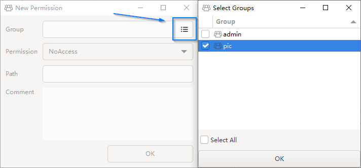 new permission list groups